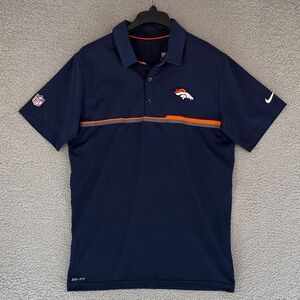 Denver Broncos Nike Dri-Fit Onfield Apparel Men's medium Blue Polo shirt NFL